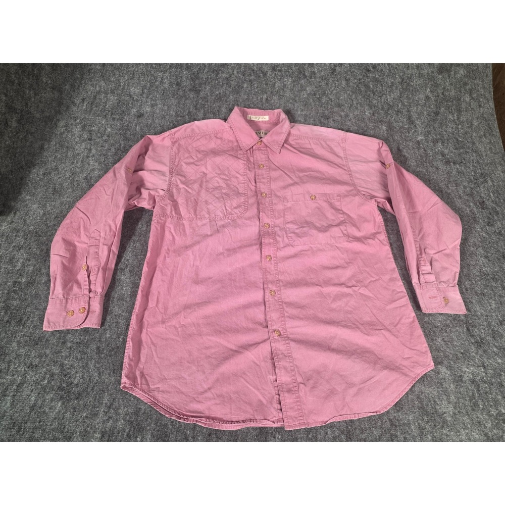 Medium Shirt Shooting Quilted Long Sleeve Pink Button Down Mens Cotton Orvis